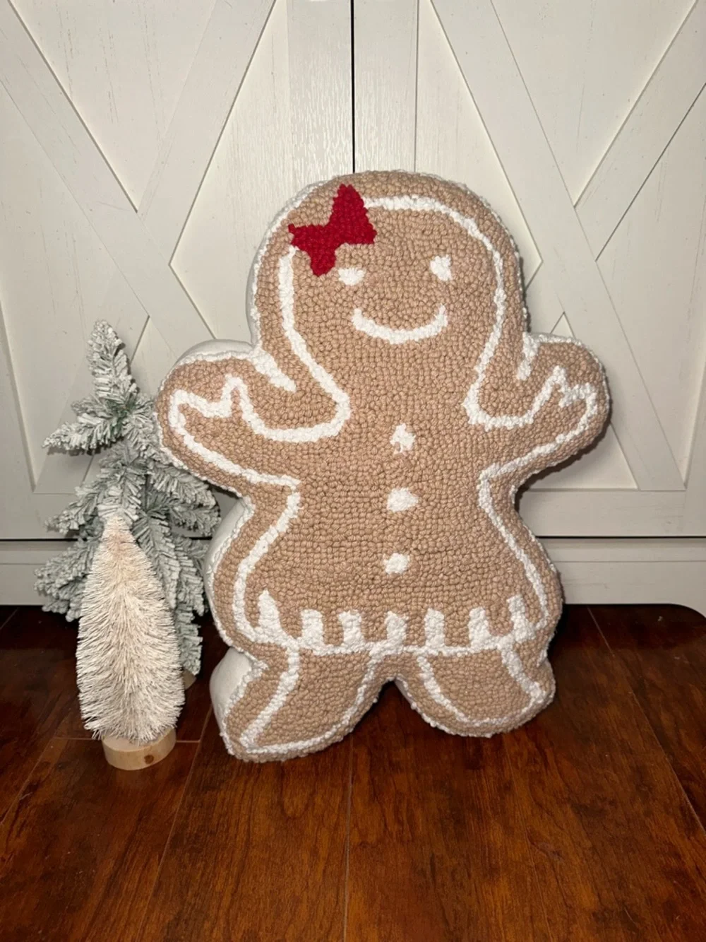 Gingerbread Girl Holiday Decorative Pillow